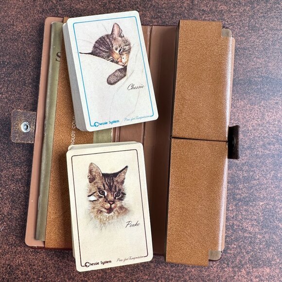 Leather Card Case with Kitten Cards and Score Book - Picture 5 of 16